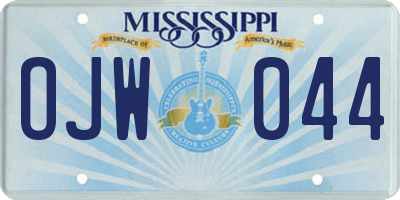 MS license plate OJW044