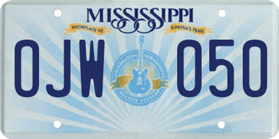 MS license plate OJW050