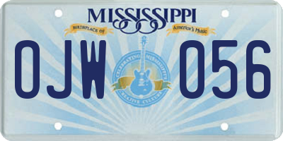 MS license plate OJW056
