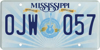 MS license plate OJW057