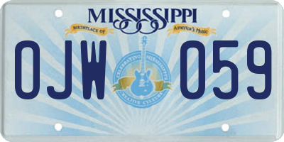 MS license plate OJW059