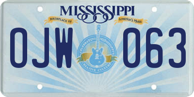 MS license plate OJW063