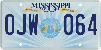 MS license plate OJW064