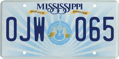 MS license plate OJW065