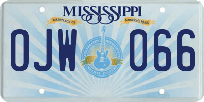MS license plate OJW066