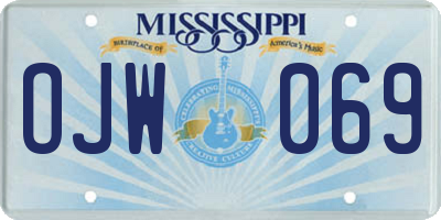 MS license plate OJW069