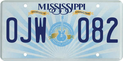 MS license plate OJW082