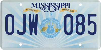 MS license plate OJW085