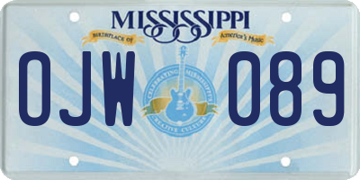 MS license plate OJW089