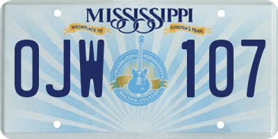 MS license plate OJW107