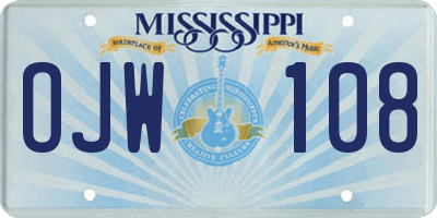 MS license plate OJW108
