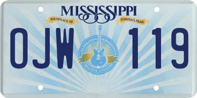 MS license plate OJW119