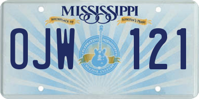 MS license plate OJW121