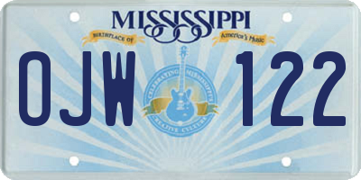 MS license plate OJW122