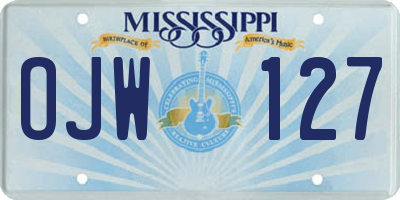 MS license plate OJW127