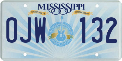 MS license plate OJW132
