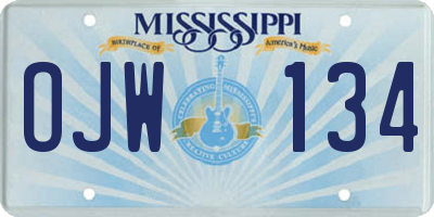 MS license plate OJW134