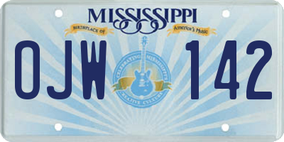 MS license plate OJW142