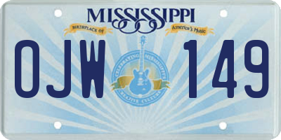 MS license plate OJW149