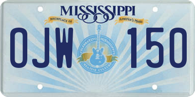 MS license plate OJW150