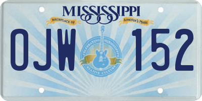 MS license plate OJW152