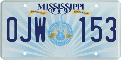 MS license plate OJW153