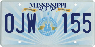 MS license plate OJW155