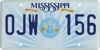 MS license plate OJW156