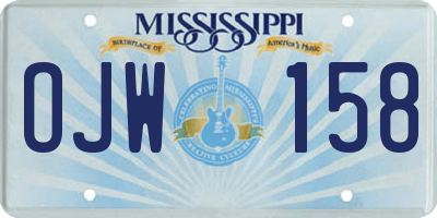 MS license plate OJW158