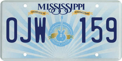 MS license plate OJW159