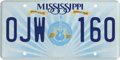 MS license plate OJW160