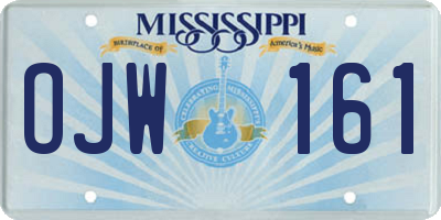 MS license plate OJW161