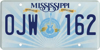 MS license plate OJW162
