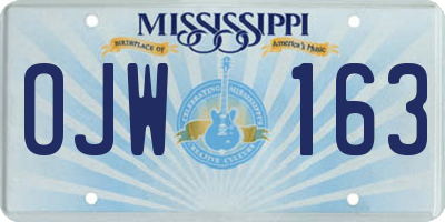 MS license plate OJW163