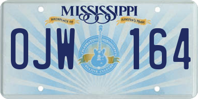 MS license plate OJW164
