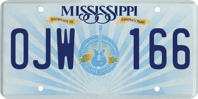 MS license plate OJW166