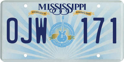 MS license plate OJW171
