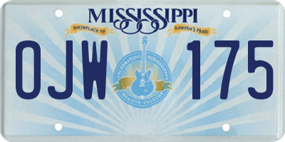 MS license plate OJW175