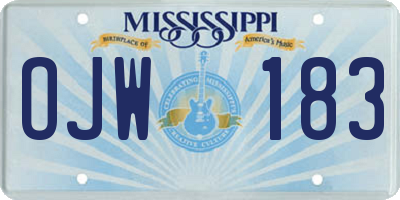 MS license plate OJW183