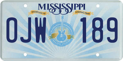 MS license plate OJW189