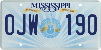 MS license plate OJW190
