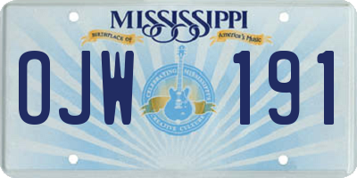MS license plate OJW191