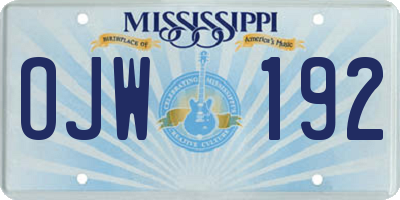 MS license plate OJW192