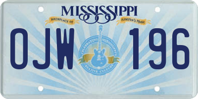 MS license plate OJW196