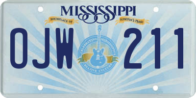 MS license plate OJW211