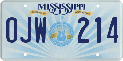 MS license plate OJW214