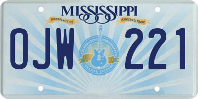 MS license plate OJW221