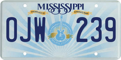 MS license plate OJW239