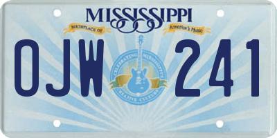 MS license plate OJW241