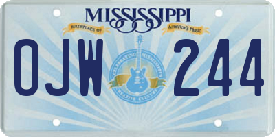 MS license plate OJW244